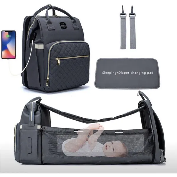 Black Quilted Baby Bag - Image 3