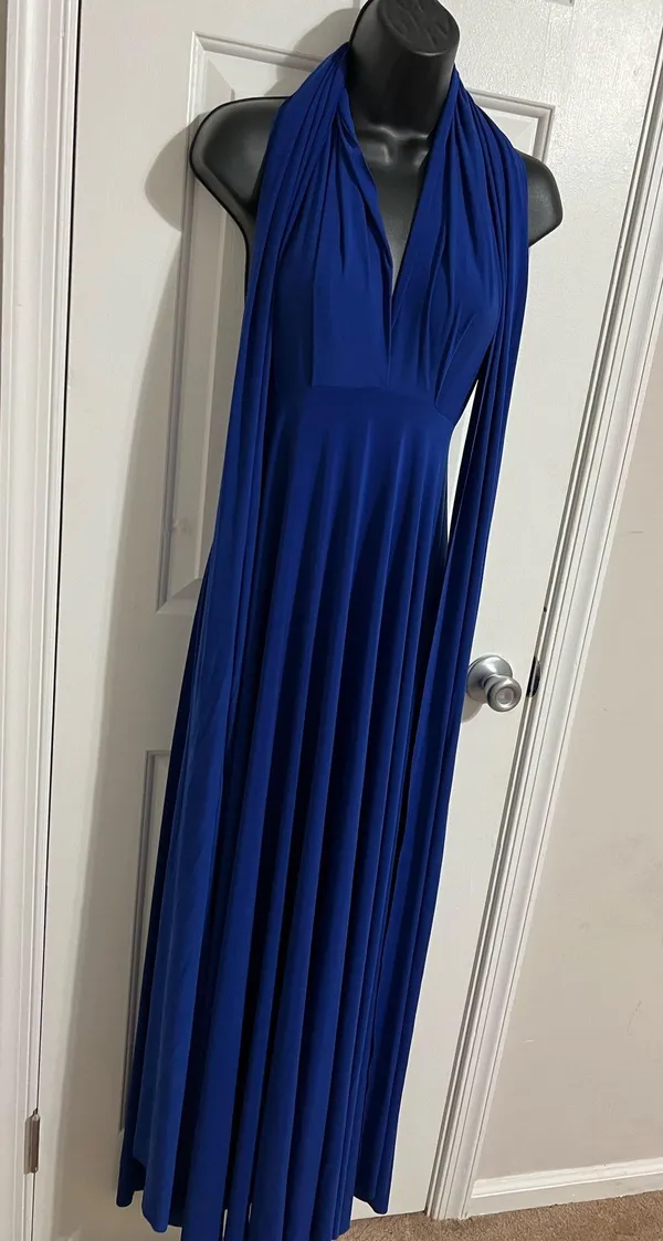 Blue maxi dress open back Size M - Image 2