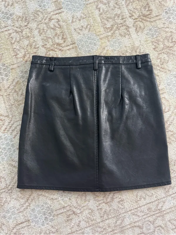 Altard State Black Faux Leather Zip-Front Mini Skirt - Image 4