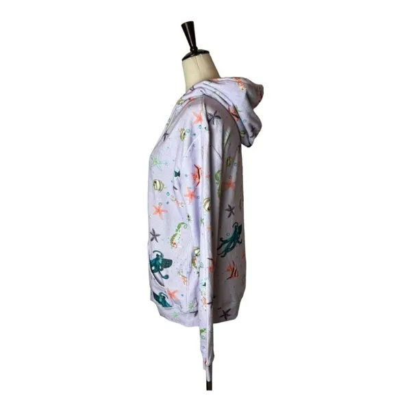 Hill House The Allie Zip Up Sweatshirt Women XS Purple Sea Creatures Hooded‎ - Image 6