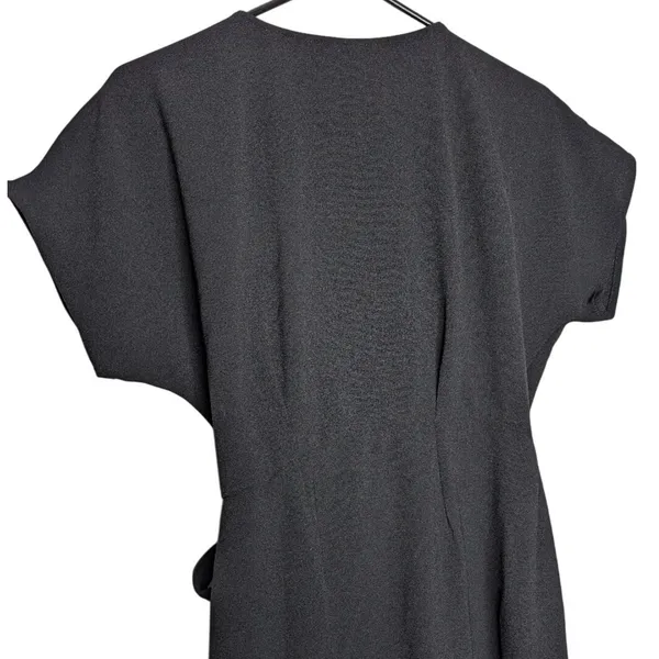 Bobeau Black Wrap Dress Short Sleeve V-Neck Side Tie‎ Small Office Chic Classic - Image 13