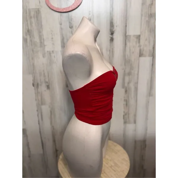 Ambiance Red Strapless Zip-Up Tube Top – Size S - Image 7