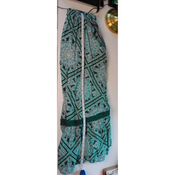 Apricot Womens Green Black Paisley‎ Diamond Crochet Button Maxi Dress US 10 NEW - Image 9