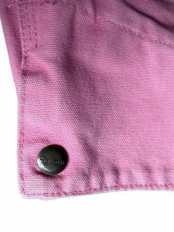 VTG Carhartt Women's RARE Pink Sherpa Lined WIP Work Jacket Size M WJ022 PKR - Image 8