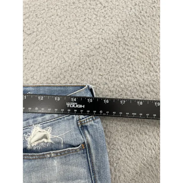 VTG Abercrombie & Fitch Jean Shorts 6 Light Wash Distressed Cut Off Bermuda Y2K - Image 8
