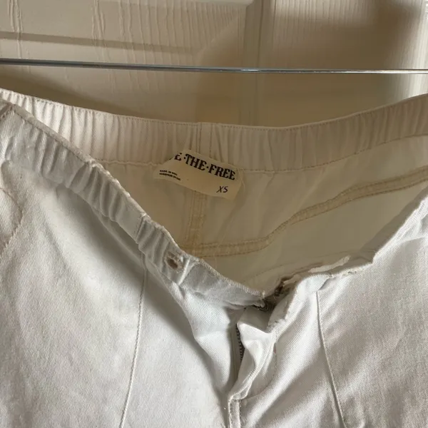 We The Free Free People Full Effect Wide Leg Utility Pants White XS - Image 7