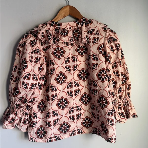 Mille Sayulita print Ruffle Blouse Pink - Image 6