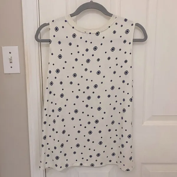 Loft Sleeveless Sheer Overlay Floral Print Top - Image 5