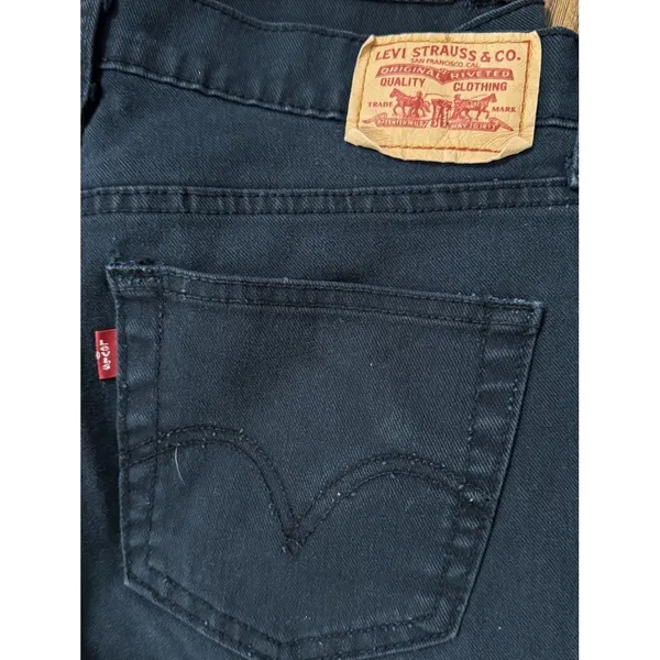 Retro Levi's 550 Women's‎ 16 M Relaxed Boot Cut Black Jeans Cowboy Western - Image 2