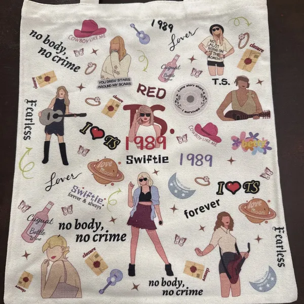 Eras Tour Tote Bag Girls Large 1989 Midnights Red Taylor Swift Swifty Concert - Image 2