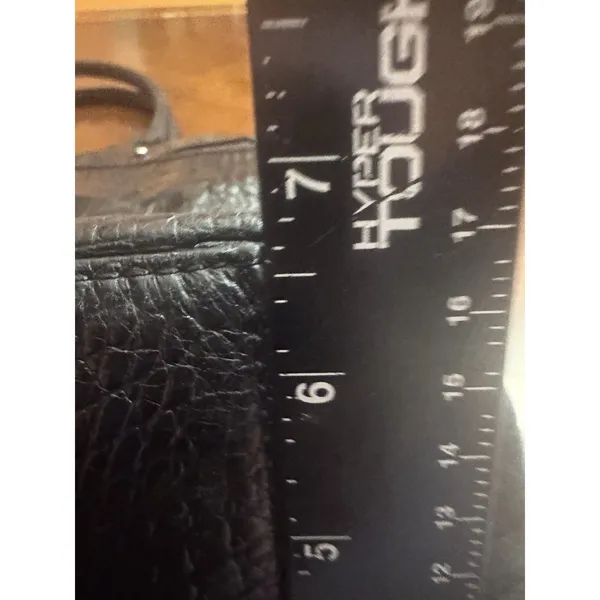 Ann Taylor Black Croc Embossed Leather Purse Silver Hardware - Image 15