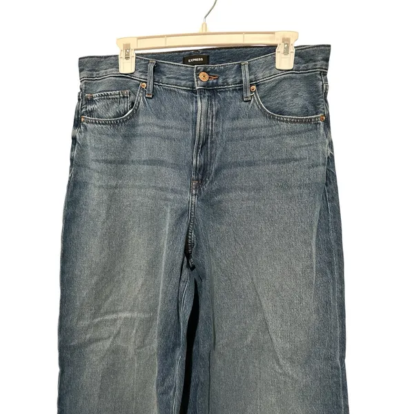 Express high-waisted wide-leg cropped jeans Size 12 S - Image 9