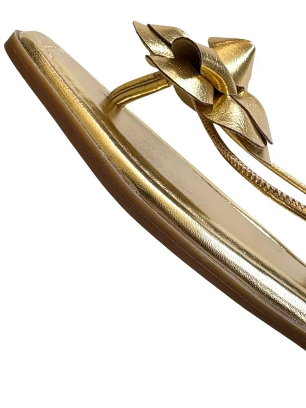 NEW INC Int'1 Concepts Glima Flower Ankle Wrap Sandals Gold Size 6 - Image 7