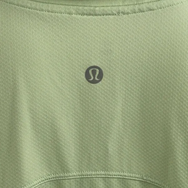 Lululemon Women's Green Quick Dry Short Sleeve Tennis Gold Athletic Polo Shirt M - Image 4