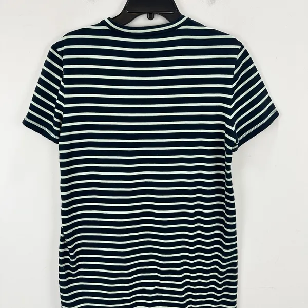 Madewell Mini Tee Dress Dark Navy Crewneck Striped Cotton Relaxed Large NWT - Image 13