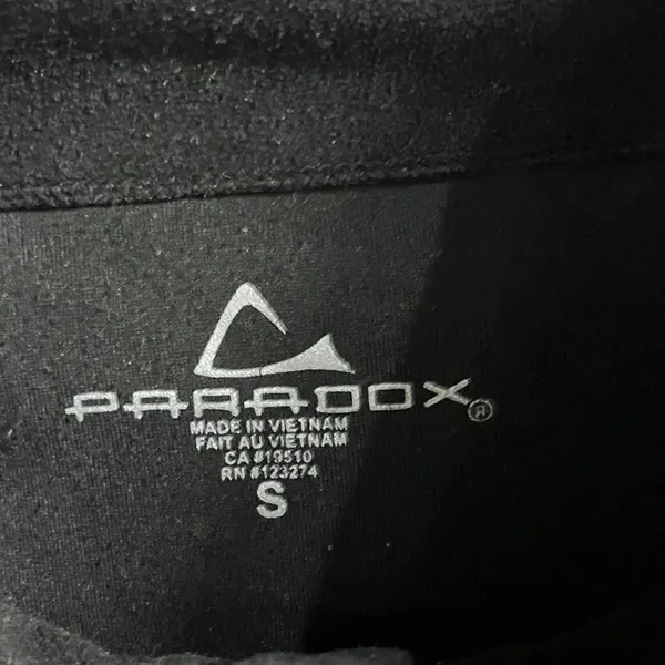Paradox Black Fleece Long Sleeve Quarter-Zip Top Small #736 - Image 3