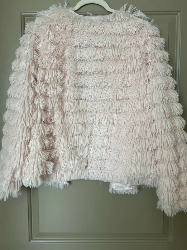 Pink faux fur fuzzy jacket Size L - Image 4