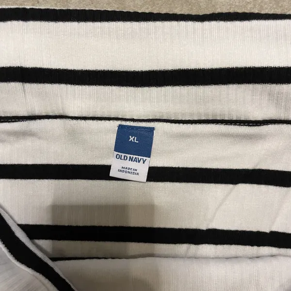 NWT Old Navy Womens Striped Off Shoulder Ribbed Top‎ XL - Image 4