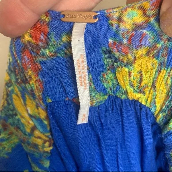 Free People Blue Washed Ashore Mini Dress Strappy Back Size S - Image 7