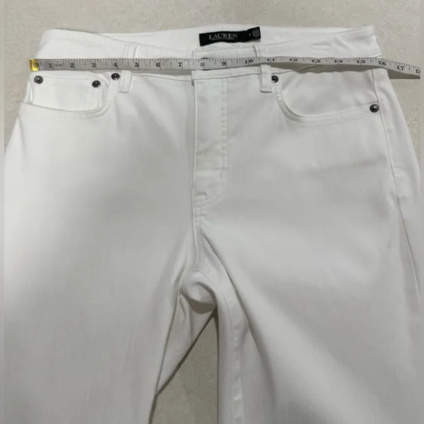 Ralph Lauren Women's Classic White Straight Leg Jeans Size 8 - Image 13