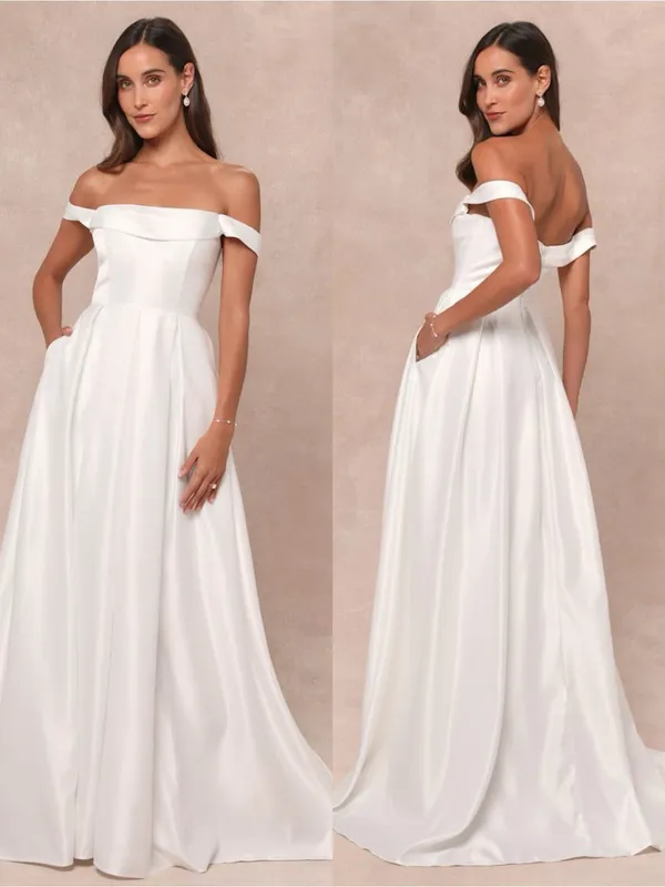LULU’S Extraordinary Vow White Off-the-Shoulder Maxi Dress with Pockets - Image 2
