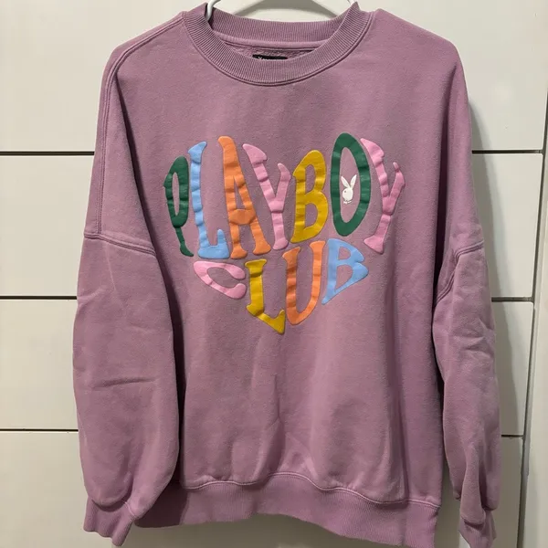 Playboy By PacSun Purple Club Crew Neck Sweatshirt - Image 2