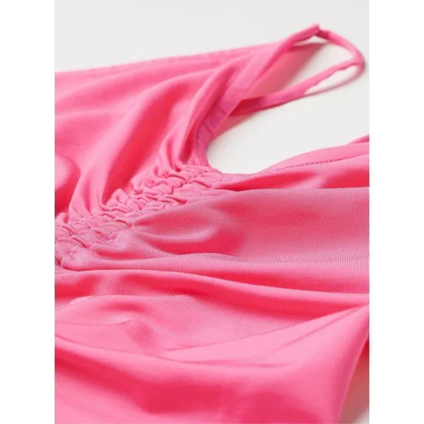 H&M Women Top XS Hot Pink Viscose Blend Sleeveless Draped Camisole Fit Tank - Image 4