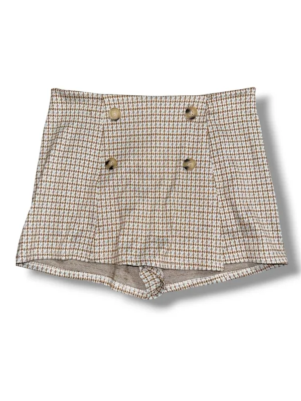 Altar’d State plaid skort size large tan blue accents preppy - Image 12