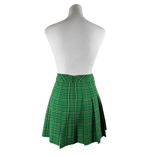 Aritzia Sunday Best Kelly Green, Black & White Pleated Mini Skirt - Image 7