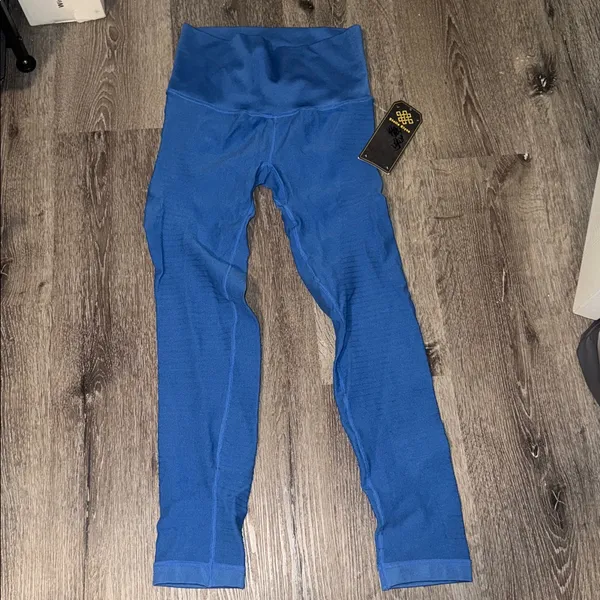 Stella Elyse blue ribbed compression leggings Size S/M Size M - Image 2