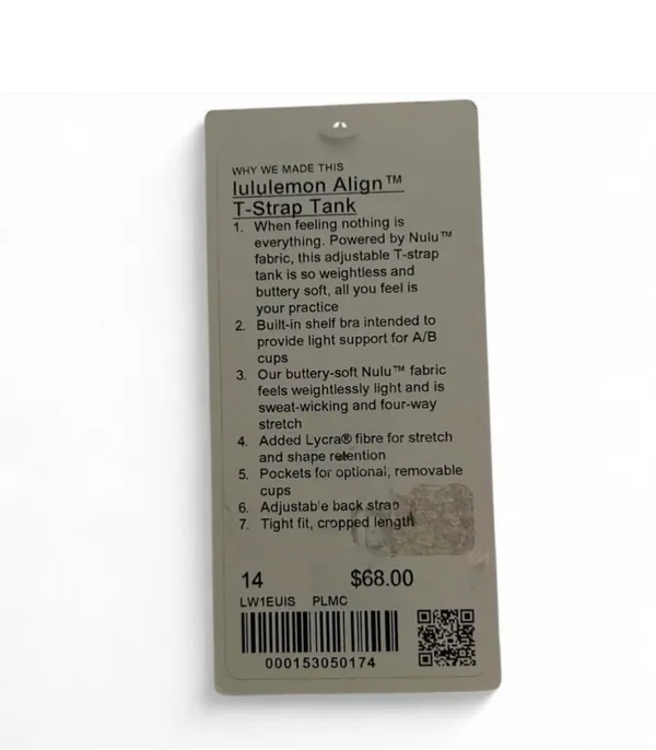 Lululemon NWT Align T-Strap Tank Size 14 - Image 3