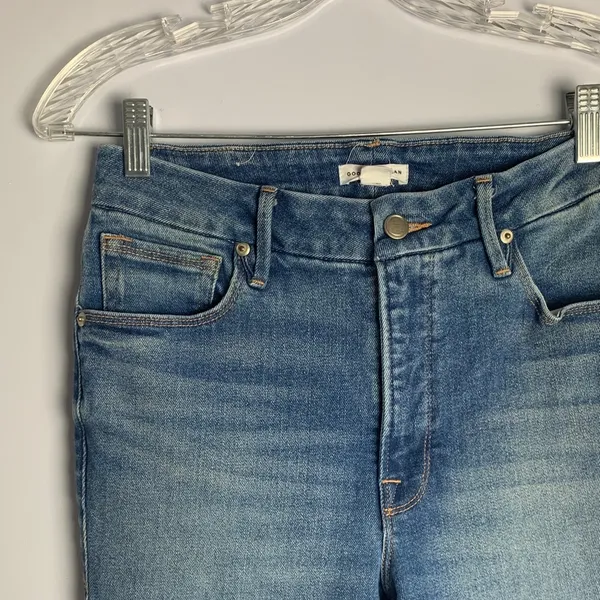 Good American size 4 27 split front flare jeans denim Classic Blue - Image 3