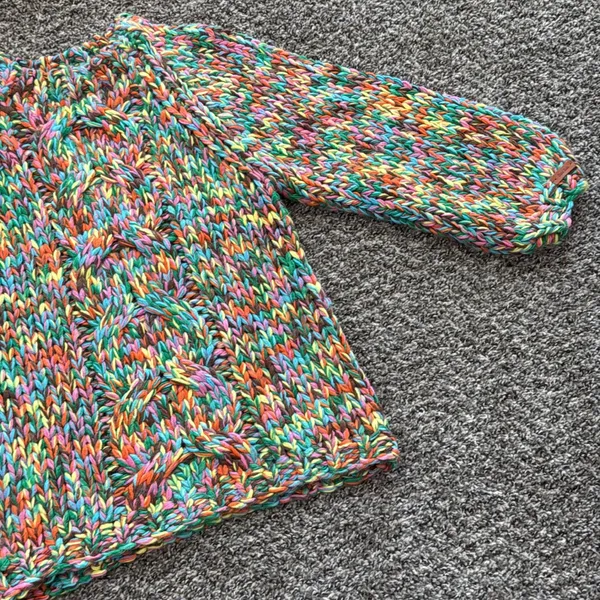 Handmade Colorful Knit Sweater - Image 2