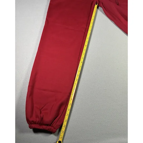 Red Unisex Jogger Sweatpants Drawstring Elastic Waist Classic Minimalist Small‎ - Image 6