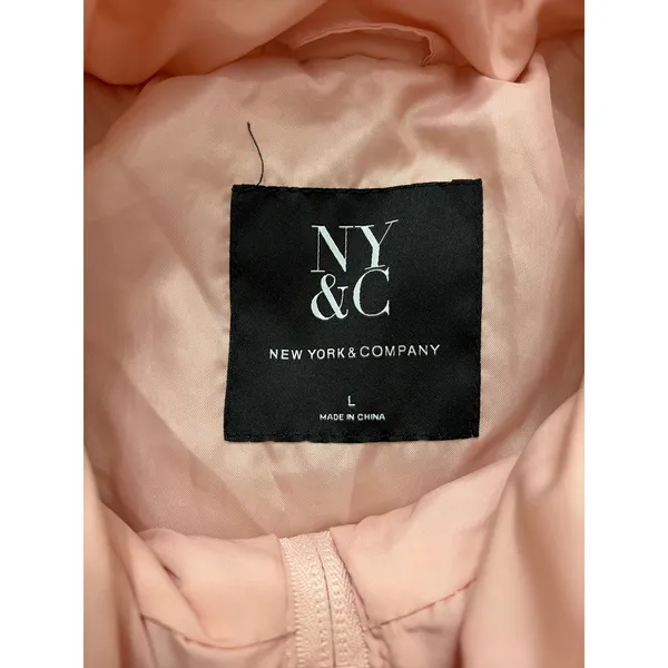 New York & Company Pink Quilted Zip Jacket Women’s Large Lightweight Puffer Coat - Image 2