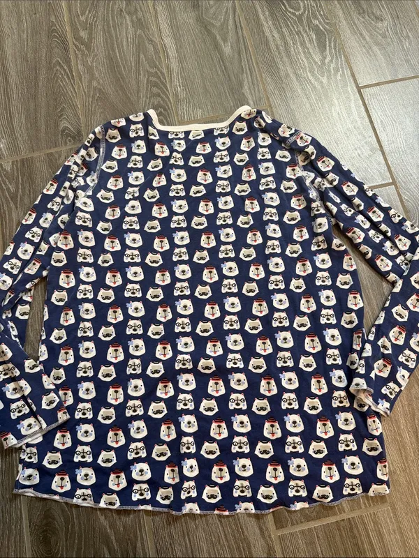 Vintage Roller Rabbit blue Long-Sleeve lounge top Polar Bear Faces size small - Image 6