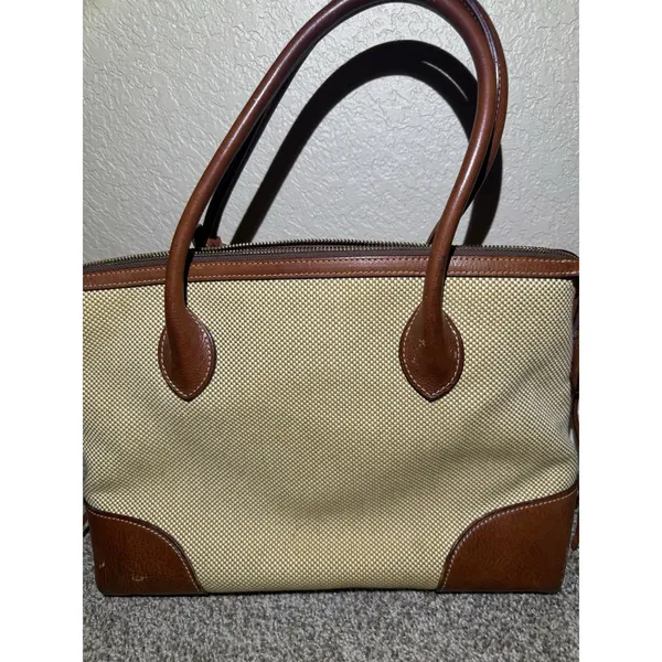 Dooney &‎ Bourke Brown Tweed Purse With Leather Accents - Image 7