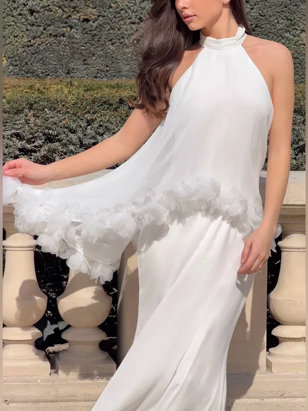 NEW ELLIATT Poppy Tiered Sleeveless white Gown sz XL - Image 2