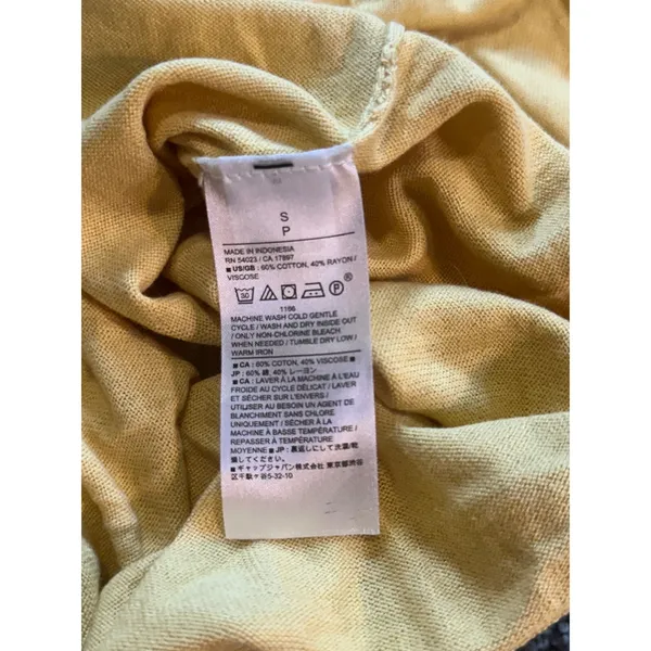 Banana Republic Forever Sweater Womens Small‎ Yellow Cotton Rayon Crew Neck S22 - Image 4
