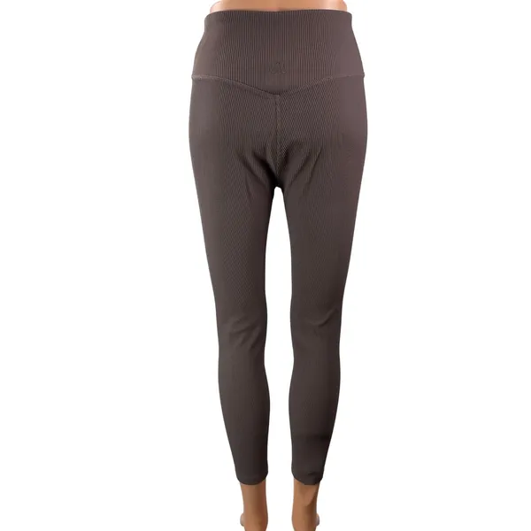 Beyond Yoga Women's Brown High Waisted Ribbed Knit Athletic Legging Pants Sz L/G - Image 3