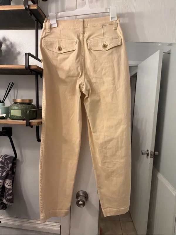 Madewell Beige High-Rise Straight Leg Pants - Image 4