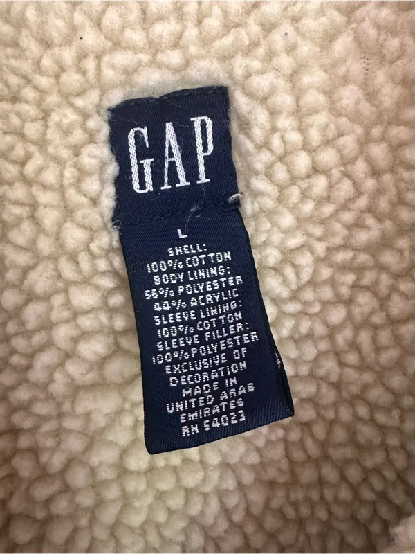 Gap Cream Sherpa Lined Corduroy Button Front Trucker Jacket Size L - Image 5
