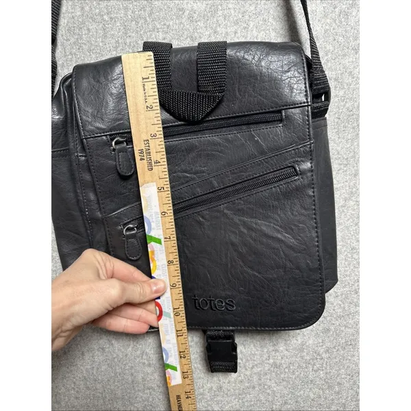 Vintage Totes‎ Shoulder Bag Purse Black 90s Pockets Zip Adjustable Travel 90s - Image 4