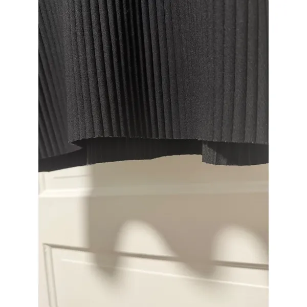 Marc New York Andrew Marc Black Ribbed Mock Neck Faux‎ Leather Puff Sleeve Top L - Image 6