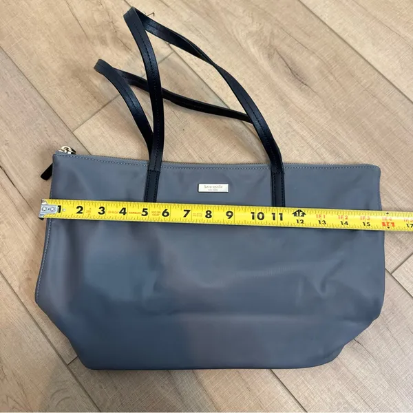 Kate Spade Lida May Nylon Street Tote Bag Gray Black Designer Y2K 2010 - Image 8