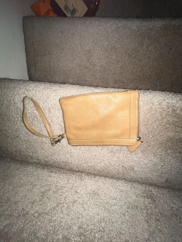 Franco Sarto Tan Leather Wristlet Pouch - Image 2