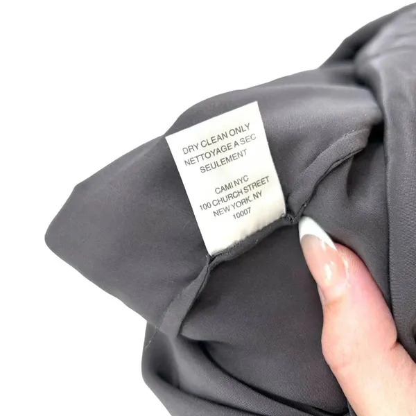 Cami NYC Samantha Cold Shoulder‎ Silk Top In Slate Gray Silk Size Small - Image 10