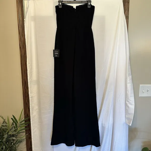 Lulu's Strapless Jumpsuit Size Medium Black Romper Staple Piece‎ Wide Leg NWT - Image 6