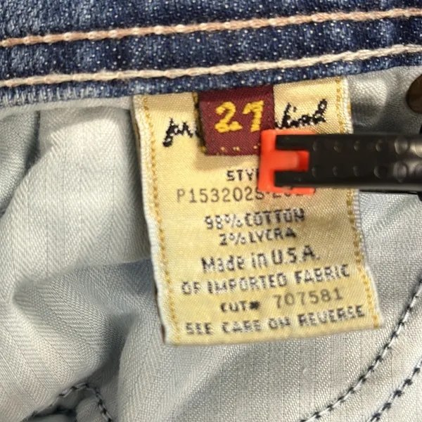 7 for all Mankind Justine Bootcut with Laced Ribbon Accent Pockets Blue Jeans 27 - Image 7