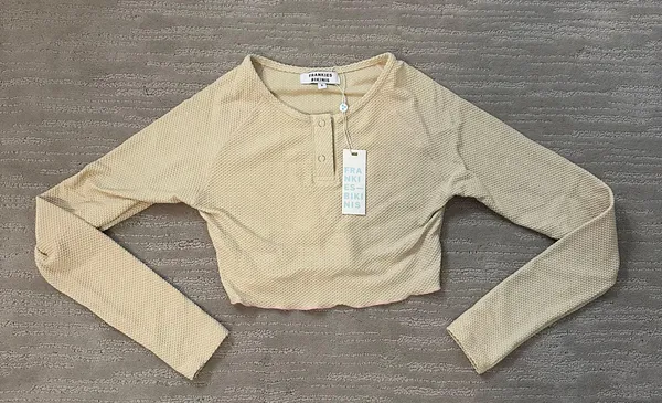 Viola Waffle Long Sleeve Crop Top - Image 3